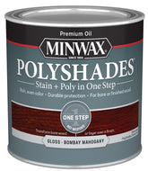 Minwax 214804444 Waterbased Polyurethane Stain, Gloss, Liquid, Bombay Mahogany, 0.5 pt, Can